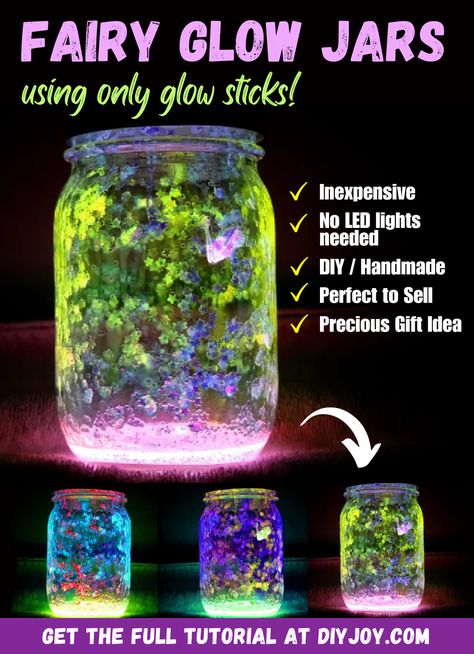 Reuse Jars Diy Ideas, Galaxy Jars Diy For Kids, Glow Jar, Fairy Glow Jars, Lab Decorations, Librarian Ideas, Diy Glow In The Dark, Reuse Jars, Jar Magic