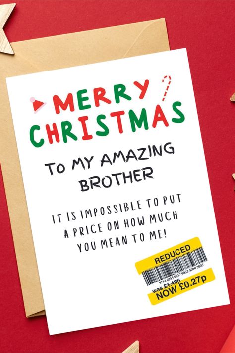 Christmas Card For Brother, Christmas Card Ideas For Dad, Christmas Cards For Brother, Funny Christmas Card Ideas, Brother Christmas Card, Card Ideas Christmas, Annoying Brother, Design Christmas Card, Birthdays Cards