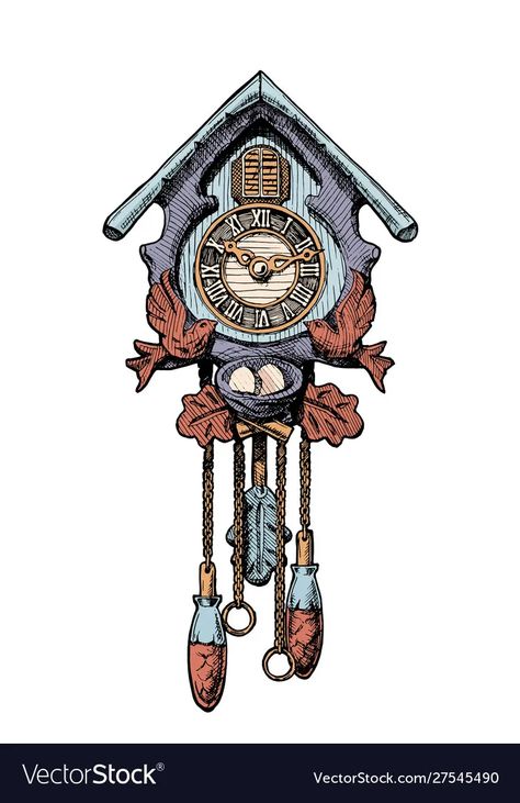 Old cuckoo clock vector image Clock Vector, Vector Hand, Cuckoo Clock, Big Picture, Art Project, Transparent Png, Animation Art, Png Images, Art Projects