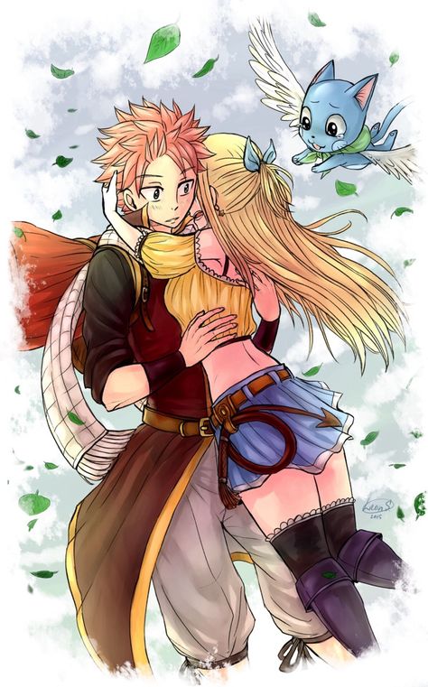 I kind of wish their reunion would have been more like this... Natsu E Lucy, Fairy Tail Family, Fairy Tail Natsu And Lucy, Natsu X Lucy, Fairy Tail Love, Anime Fairy Tail, Fairy Tail Nalu, Fairy Tail Lucy, Fairy Tail Guild