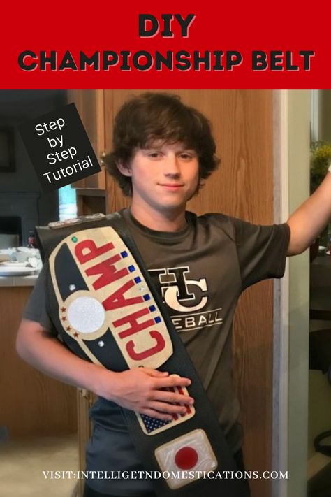 a boy holding a championship belt over his shoulder Diy Boxing Party Decorations, Diy Championship Belt, Diy Wwe Belt, Wwe Birthday Party Games, Boxing Birthday Party Ideas, Diy Wwe, Boxing Belt, Wwe Belt, Boxing Party