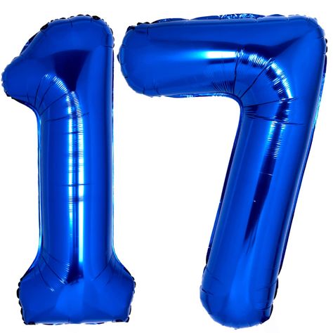 17 Balloons Number, 17th Birthday Decorations, 17 Year Anniversary, 17 Balloons, Balloon Helium, Balloons For Birthday, Foil Number Balloons, Anniversary Party Decorations, Big Balloons