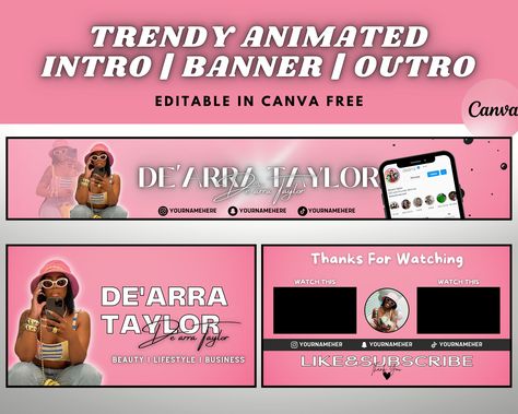 Make your videos stand out with professionally-designed animated intros & outros. 100% customizable, easy to use, and drag & drop. #animatedintro #animatedoutro . #Canva_Youtube_Banner #Backgrounds_For_Youtube_Banner #Girly_Youtube_Banner #Y2k_Youtube_Banner Baddie Youtube Banner Backgrounds, Girly Youtube Banner, Youtube Aesthetic Banner, Youtube Intro Ideas, Banners For Youtube, Youtube Banner Ideas, Youtube Banner Backgrounds 1024x576, Scrolling Instagram, Animated Intro