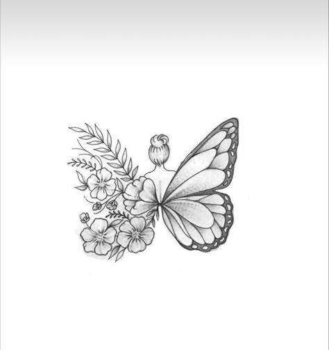 Rose And Butterfly Tattoo Design, Tattoo Papillon, Rose And Butterfly Tattoo, Butterfly Tattoo Stencil, Awareness Tattoo, Small Girly Tattoos, Cute Tattoo, Compass Tattoo Design, Cool Tattoo