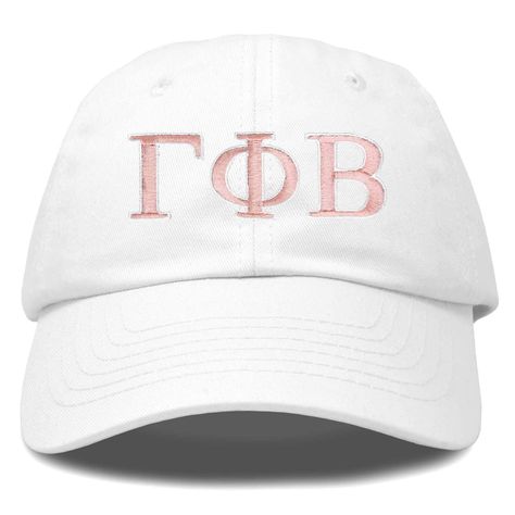 PRICES MAY VARY. OFFICIALLY LICENSED PRODUCT - Approved by Affinity and National with royalties supporting your local sorority chapter EMBROIDERED - Gamma Phi Beta Greek letters on front panel of cap, stitched with premium threading to ensure long-lasting quality NATURAL COTTON AND COMFORTABLE - Made with 100% Cotton , Soft on the Skin , Light Weight , Well Ventilated EASY TO ADJUST SIZING - Adult Womens, Adjustable 51 CM to 60 CM, fits Small , Medium , and Large ( S / M / L) COLOR - White Found Sorority Apparel Hats, Sorority Hats Baseball Caps, Gamma Phi Beta Letters Painted, Gamma Phi Beta Graphic, Phi Gamma Delta, Sorority Letters, Gamma Phi Beta, Embroidered Baseball, Gamma Phi