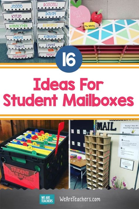 16 Ideas For Student Mailboxes That Fit Any Budget and Classroom Student Take Home Folder Organization, Classroom Diy Projects, Classroom Shared Supplies, Art Classroom Student Work Storage, Diy Projects For Classroom, Graded Papers Organization, Mailbox For Classroom Diy, Student Paper Organization Ideas, Diy Mailboxes For Classroom