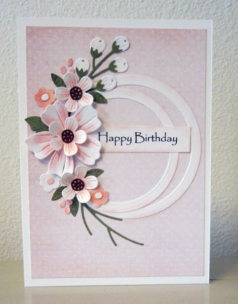 Diy Greeting Cards, Handmade Greeting Card Designs, Sizzix Cards, Creative Birthday Cards, Simple Birthday Cards, Birthday Card Craft, Homemade Greeting Cards, Homemade Birthday Cards, Birthday Cards For Women