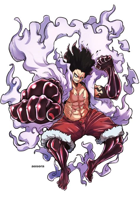 One Piece Gear 4, Luffy Snakeman, Gear Drawing, Bonney One Piece, Luffy Gear 4, One Piece Tattoos, Famous Pictures, Gear 4, Demon Art