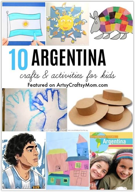 Argentina Activities For Kids, Argentina Decorations Ideas, Argentina Crafts, Argentina Facts, Around The World Crafts For Kids, Hispanic Heritage Month Crafts, France Craft, Spanish Crafts, Hispanic Heritage Month Activities