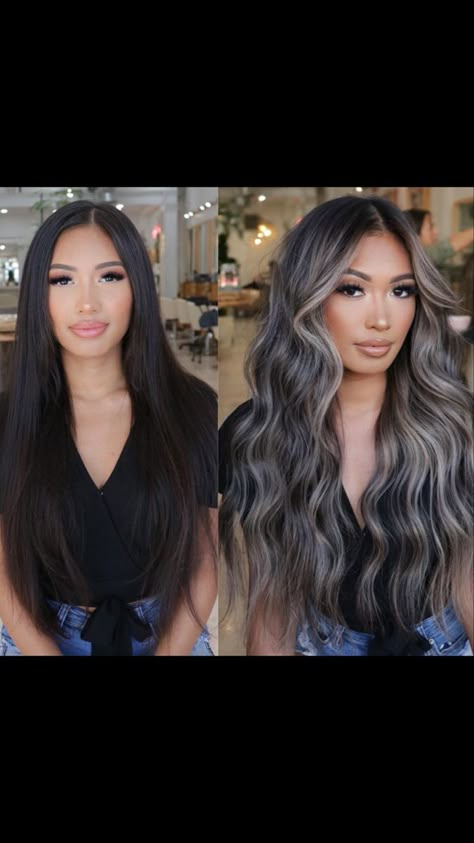 Bellami Ash Brown Extensions, Hair Color Underneath, Balayage Color, Hair Dark, Brown Hair Inspo, Different Hair Colors, Balayage Hair Dark, Brunette Hair With Highlights, Glam Hair