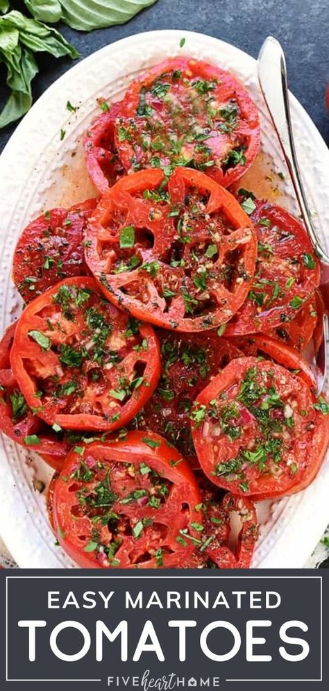 Tomato Side Dishes, Tomato Recipe, Tomato Dishes, Marinated Tomatoes, Tomato Salad Recipes, Veggie Side Dishes, Tomato Recipes, Veggie Sides, Veggie Dishes