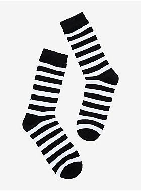 Black & White Stripe Crew Socks Black And White Striped Socks, 17 Black, Striped Socks, Cute Socks, Girls Socks, Socks And Tights, Black Tights, Hot Topic, Crew Socks