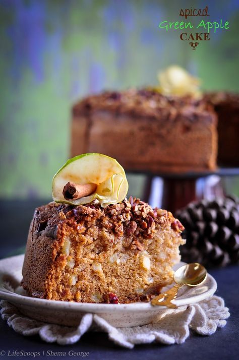 Spiced Green Apple Cake Green Apple Cake, Green Apples Dessert, Seasonal Recipes Fall, Apple Cake Recipe, Granny Smith Apple, Indian American, Types Of Desserts, Fruit Cobbler, Apple Cake Recipes