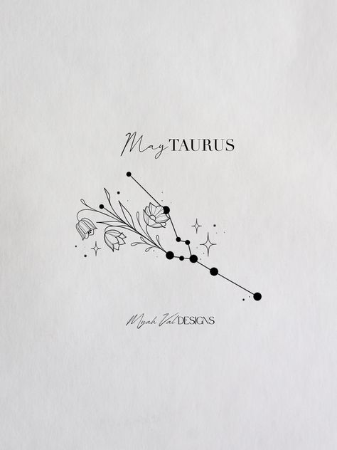 Artist: MyahVal Designs​​​​​​​​​   #digitalart  #artwork #tattooart #floralart #tattoos #floraltattoo #tattooideas #minimalist #tattoodesign #birthflower #birthflowers May Taurus Birth Flower Tattoo, May Taurus Tattoo, Taurus Zodiac Tattoo For Women, Minimalist Tattoo Taurus, Taurus Tattoo Flower, Taurus Leo Tattoo, Taurus Tattoo For Women Zodiac, Tattoo Ideas For Taurus, Taurus Moon Tattoo