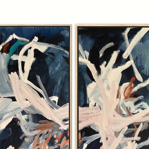 Prue Frost on Instagram: "BRASH ⚡️   Statement diptych totalling approx 120x120cm  #brash #diptych #art #originalart #artcollector #abstractart #floral #expressiveart #painting #australianartist #emergingartist #magnolia #artforthehome #interiordesign #interiorstyling" Abstract Diptych Paintings, Thursday Love, Diptych Art, Big Painting, Random Inspiration, Expressive Art, Australian Artists, Affordable Art, Art Collector