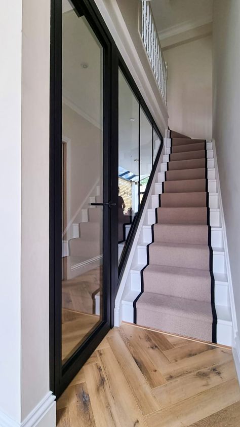 Steel Frame Doors, Fire Rated Doors, Staircase Wall, Fire Door, Glass Staircase, Hallway Designs, Internal Door, Fire Doors, Loft Conversion