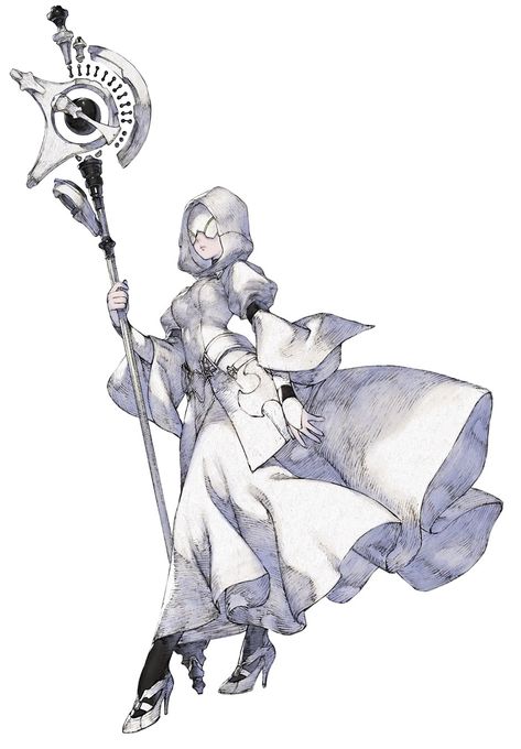 Woman Design Character, Nier Reincarnation Art, Nier Concept Art, Neir Reincarnation, White Character Design, Reincarnation Art, Nier Reincarnation, Nier Characters, Sif Dark Souls