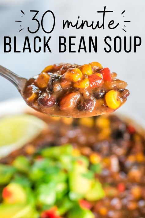 Meatless Soup Recipes Healthy, Zucchini Corn And Black Bean Soup, 5 Ingredient Black Bean Soup, Weight Watchers Black Bean Soup, Vegetable Black Bean Soup, Different Bean Recipes, Easy Plant Based Crockpot Recipes, Black Bean Barley Soup, 20 Minute Black Bean Soup