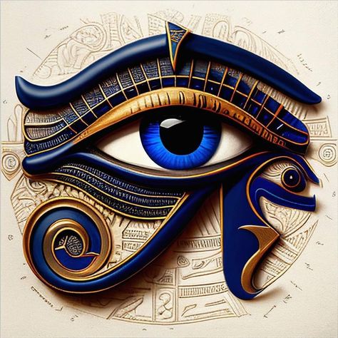 Egyptian Illustration, Ancient Egyptian Artwork, Egypt Eye, Egyptian Goddess Art, Horus Eye, Cross Embroidery Designs, Egyptian Eye, Eye Of Ra, Ancient Egyptian Gods