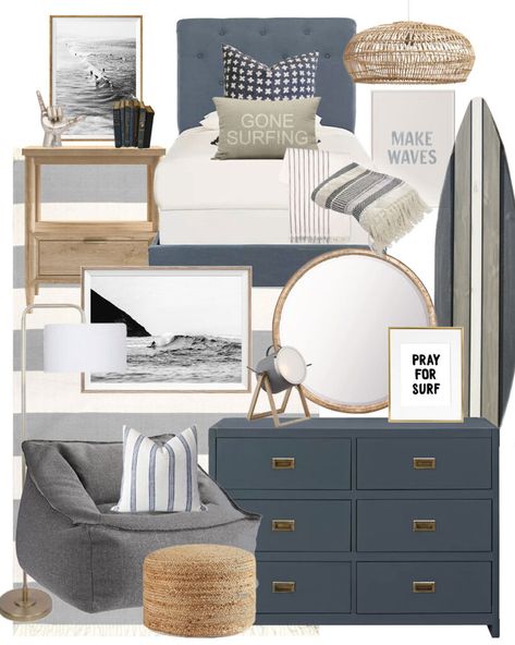 Surf Bedroom, Surf Room, Boys Bedroom Makeover, Big Boy Bedrooms, Adventure Zone, Teen Boy Room, Big Kids Room, Boy Bedroom Design, Toddler Boys Room