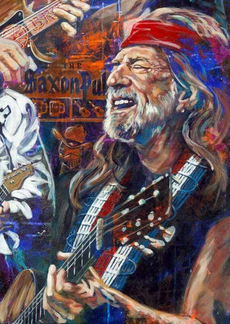 Willie Rock Music Art, Rock N Roll Art, Jerry Garcia, Music Artwork, Musical Art, Artistic Images, Art Portraits, I'm With The Band, Willie Nelson