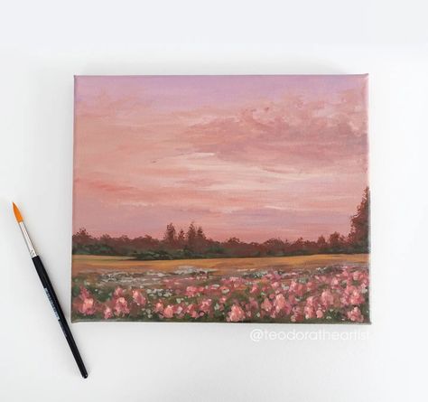 ✨ where the fields are painted gold 🌾✨ Acrylics on canvas 30x25cm (12x10in) Available for purchase on Etsy ✨ link in bio #acrylicpaintings #landscapepaintings #sunsetpaintings #cloudspainting #cloudpainting #smallcanvasart #countrysideart #pinksunset #pinkpainting #wallartwork #artonetsy #originalartworks #originalpaintings Acrylic Painting Aesthetic, Sunset Countryside, Art Countryside, Pictures Landscape, Art Hallway, Canvas Art Painting Abstract, Countryside Art, Countryside Pictures, Clouds Sunset