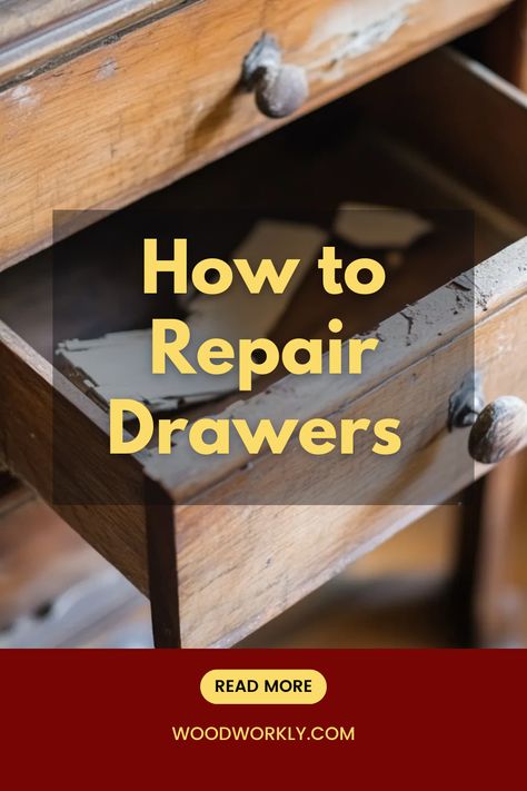 Having trouble with broken or stuck drawers? Learn simple techniques to repair and restore them to perfect condition. Click for step-by-step drawer repair tips! #DrawerRepair #DIYProjects #HomeImprovement #Woodworking #FurnitureRepair Fixing Dresser Drawers, Drawer Repair, Repair Wood Furniture, Old Dresser Drawers, Antique Drawers, Old Drawers, Old Dressers, Furniture Repair, Wood Drawers