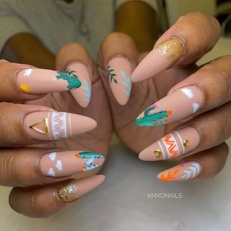 Sunset Nails, Western Nails, Nail Appointment, Country Nails, Funky Nail Art, Mission Control, Almond Nails Designs, Nail Art Designs Videos, Gold Beauty