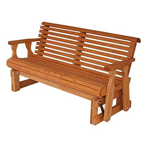 Amazon.com : Amish Heavy Duty 800 Lb Roll Back Pressure Treated Porch Glider (4 Foot, Cedar Stain) : Garden & Outdoor Outdoor Glider Bench, Outdoor Glider Chair, Porch Glider, Glider Bench, Cedar Stain, Porch Outdoor, Outdoor Glider, Deck Privacy, Solid Wood Chairs