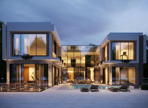 VILLA IN DUBAI :: Behance Villa In Dubai, Dubai Houses, Graphic Design Architecture, Dubai Real Estate, Dubai Luxury, Modern House Facades, Luxury Homes Dream Houses, Dream House Exterior, Real Estate Buying