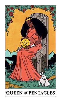 Modern Witch Tarot Deck, Modern Witch Tarot, Tarot Illustration, Queen Of Pentacles, Witches Tarot Deck, Tarot Decks Art, Pentacles Tarot, Cups Tarot, Witch Tarot