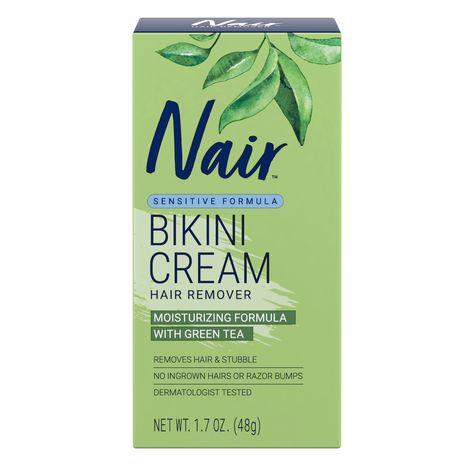 Nair Hair Remover Sensitive Formula Bikini Cream Hair Removal, 1.7 Oz Box - Walmart.com Natural Hair Removal Remedies, Depilatory Cream, Underarm Hair Removal, Cream Hair, Razor Bumps, Body Hair Removal, Hair Removal Cream, Unwanted Hair Removal, Hair Remover