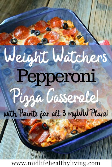 Ww Pizza, Pepperoni Pizza Casserole Recipe, Pepperoni Pizza Casserole, Weight Watchers Pizza, Weight Watchers Casserole, Weight Watchers Menu, Weight Watchers Meals Dinner, Weight Watchers Lunches, Weigh Watchers