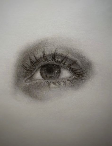 Realistic Charcoal eye drawing Realism Drawings Reference, Eye Charcoal Drawing, Smiling Eyes Drawing, Charcoal Eye Drawing, Eye Pencil Sketch, Easy Charcoal Drawings, Arch Portfolio, Charcoal Eye, Eye Pencil Drawing