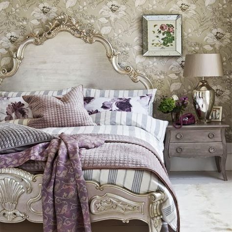 The North End Loft: Friday Finds Bright Bedrooms, Silver Bedroom, Glamourous Bedroom, Country House Interior, French Bedroom, Country Decorating, Country Bedroom, Dreamy Bedrooms, Design Del Prodotto