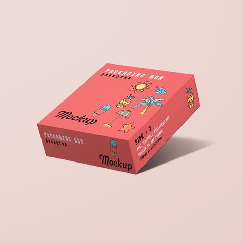 Square Box Packaging Design, Square Box Packaging, Square Box Design, Box Design Templates, Sweet Box Design, Trendy Food, Free Mockup Templates, Sweet Box, Box Packaging Design