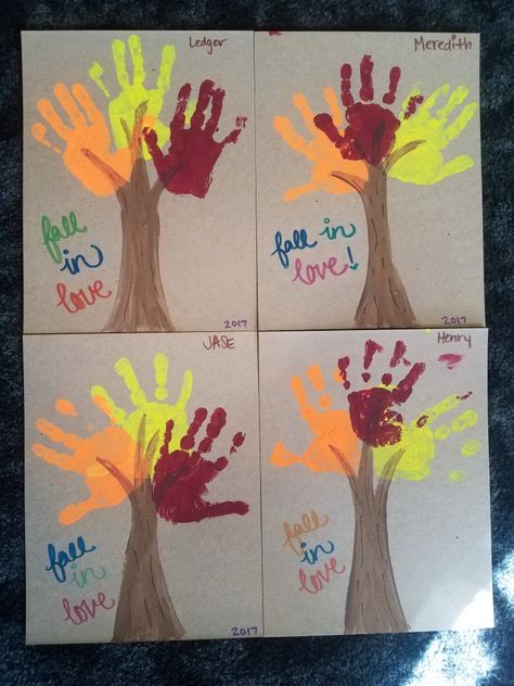 Fall tree/leaf handprint art Fall Leaf Handprints, Fall Tree Handprint Art, Leaf Art Toddlers, Leaf Toddler Crafts, Leaves And Trees Crafts Preschool, Leaf Handprint Art, Handprint Leaf, Fall Art For Toddlers, Young Toddler Activities