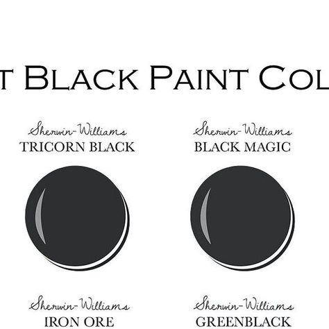 Allie Moore, Realtor on Instagram: "My favorite Sherwin Williams black colors. Tricorn black will soon be on my kitchen island! #alliemooresellsokc 
.
.
.
Allie Moore, Realtor 
@modernaboderealty" Tricorn Black Sherwin Williams, Sherwin Williams Black, Black Paint Colors, New House Construction, Tricorn Black, Black Paint Color, William Black, House Construction, Black Magic