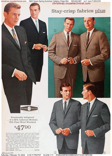 1963 Sears Spring Summer Catalog, Page 594 - Catalogs & Wishbooks 70s Mens Fashion Catalog, Beehive Hairstyles, 1960s Fashion Mens, 1969 Sears Catalog, 1985 Sears Spring Summer Catalog, 1965 Sears Catalog, 1955 Sears Catalog, Addams Family Musical, Ivy Style