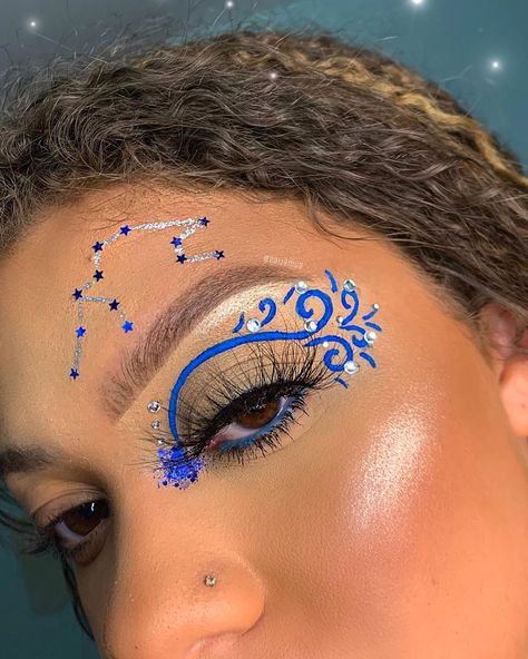 Sirens Makeup, Aquarius Makeup, Zodiac Party, Crazy Makeup, Maquillaje Natural, Sirens, Artistry Makeup, Face Painting, Maquillaje De Ojos