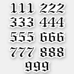 Gothic Numbers Font, 999 Tattoo Design, Spiritual Numerology, 111 Tattoo, 999 Tattoo, 999 Angel Number, Old School Fonts, Gothic Text, Angel Number 888