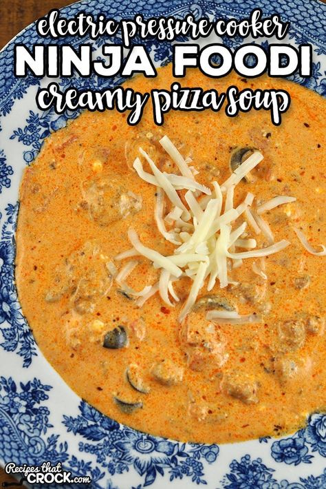 If you are looking for a delicious soup to fill you up when you do not have a lot of time to cook, try this Ninja Foodi Creamy Pizza Soup. Pizza Soup Recipe, Pizza Soup, Fantastic Recipes, Electric Pressure Cooker Recipes, Ground Italian Sausage, Pot Roast Recipes, Freezer Cooking, Electric Pressure Cooker, Slow Cookers