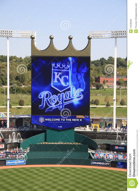 Kauffman Stadium Scoreboard - Kansas City Royals. The Royals distinctive Big K c #Sponsored , #ad, #ADVERTISEMENT, #Stadium, #Kansas, #distinctive, #Scoreboard Kauffman Stadium, Baseball Park, Infographic Design Inspiration, The Royals, Bud Light, Kansas City Royals, Graphic Design Typography, Inspiration Ideas, Baseball Field