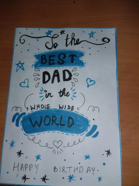 Drawing For Father's Birthday, Birthday Card Ideas For Dad Homemade, Bday Card For Dad, Homemade Birthday Gifts For Dad, Homemade Birthday Cards For Dad, Bday Cards For Dad, Dad Birthday Card Ideas, Birthday Card Ideas For Dad, Happy Birthday Dad Cards