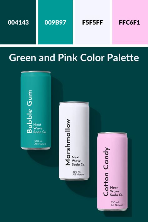 Pink And Turquoise Branding, Bubbly Color Palette, Bubble Gum Color Palette, Branding Color Pallets, Cotton Candy Color Palette, Blue Green Pink Color Palette, Color Palette Pink And Green, Pink Green Branding, Candy Colour Palette