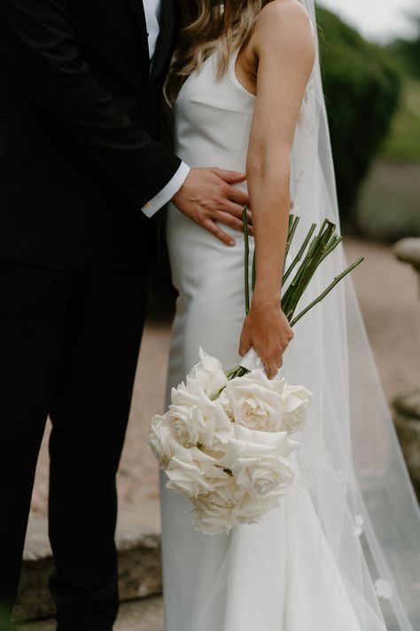 Modern Elegant Bridal Bouquet, Playa Blanca Rose Bouquet, Timeless Bridal Bouquet, All White Bridal Bouquet, White Rose Bridal Bouquet, Elegant Bridal Bouquets, White Rose Bouquet, Wedding Flower Design, Rose Bridal Bouquet