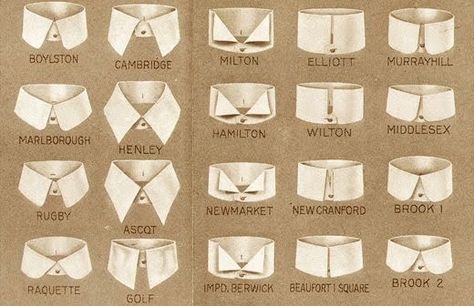 Men's shirt collar types 1920s Men, Things Organized Neatly, Der Gentleman, Detachable Collar, Mode Masculine, Old Fashion, Prince Charming, Collar And Cuff, Shirt Collar