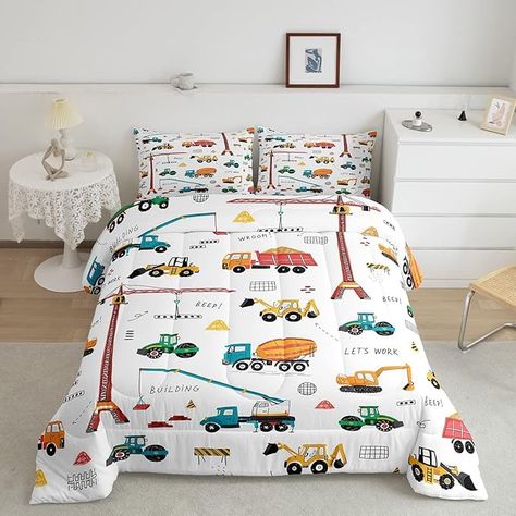 Excavator Comforter Set Twin, Tractor Machinery Trucks Bedding Set, Construction Vehicle Down Comforter for Kids Boys, Bulldozer Crane Equipment Truck Duvet Set 2Pcs Yellow Green Room Decor : Amazon.ca: Home Set Construction, Construction Vehicle, Comforter Set, Kids Boys, Tractor, Bedding Set, Duvet, Room Decor, Trucks