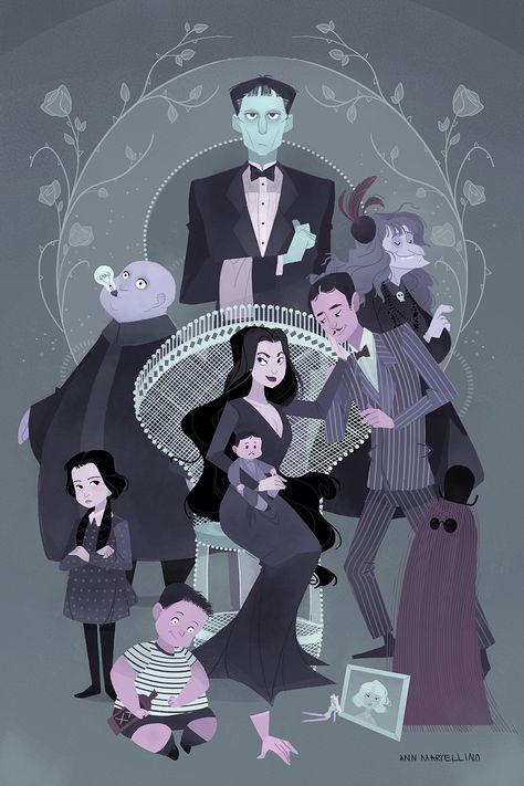 Addams Family Cartoon, Addams Family Movie, Addams Family Values, Gomez And Morticia, Addams Family Costumes, Addams Family Wednesday, Adams Family, Halloween Drawings, Fandom Funny