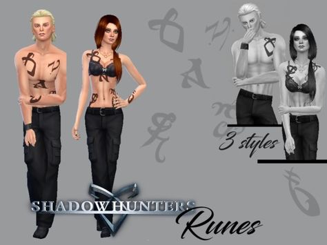 JulieBFMV's Shadowhunters Runes Tattoo Sims 4 Tattoo Cc Set, Sims 4 Shadowhunters, Shadowhunters Runes, Runes Tattoo, Cc Skin, Fashion Figure Templates, Sims 4 Tattoos, Clothes Cc, Sims Packs